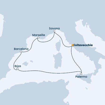 Italy, France, Spain, Balearic Islands