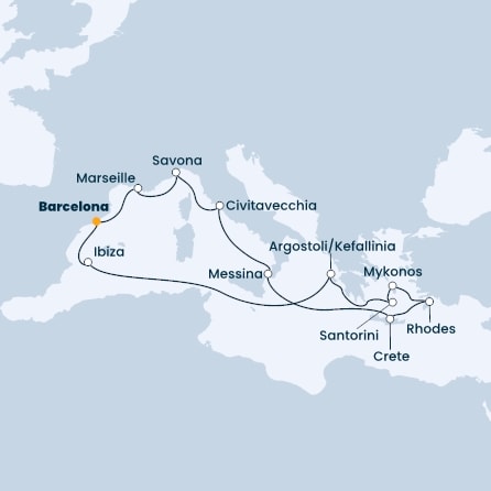Spain, France, Italy, Greece, Balearic Islands