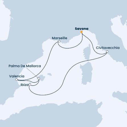 Italy, Balearic Islands, Spain, France