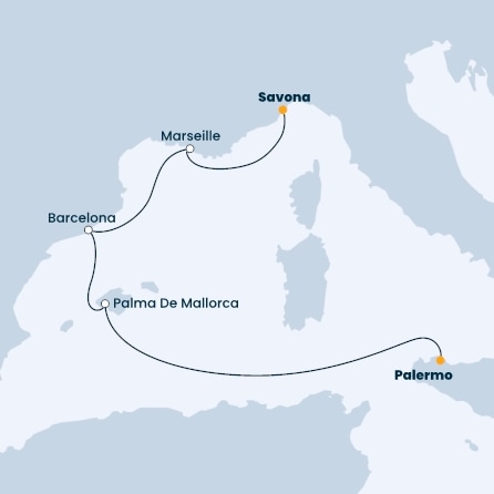 Italy, France, Spain, Balearic Islands