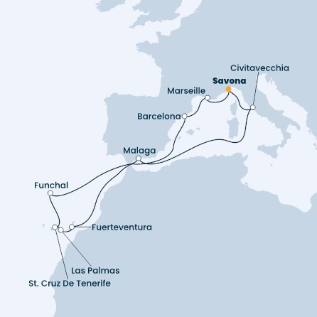 Italy, Spain, Canary Islands, Madeira , France