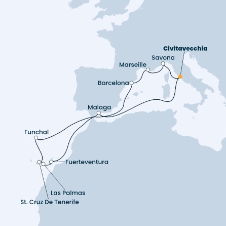 Italy, Spain, Canary Islands, Madeira , France