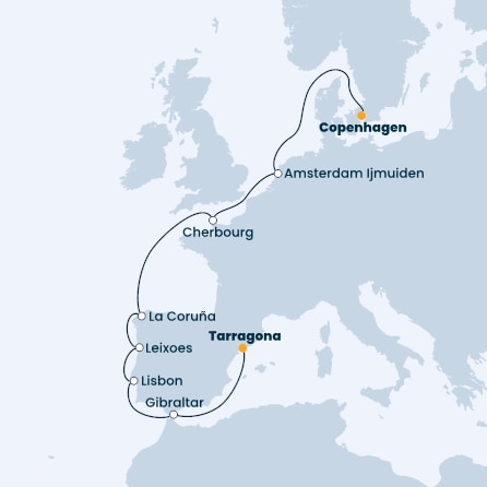 Denmark, France, Spain, Portugal, Gibraltar