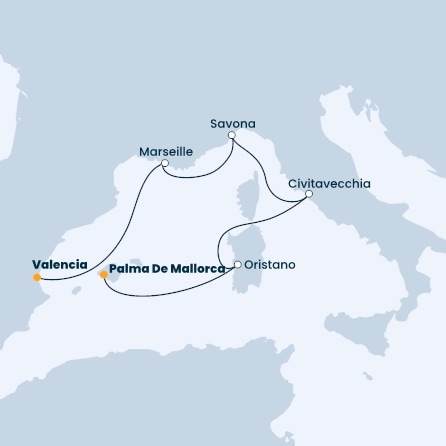 Spain, France, Italy, Balearic Islands