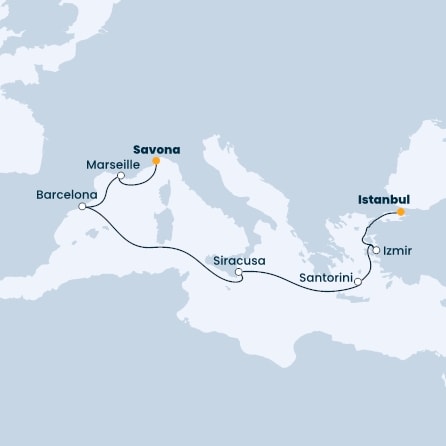 Turkey, Greece, Spain, France, Italy