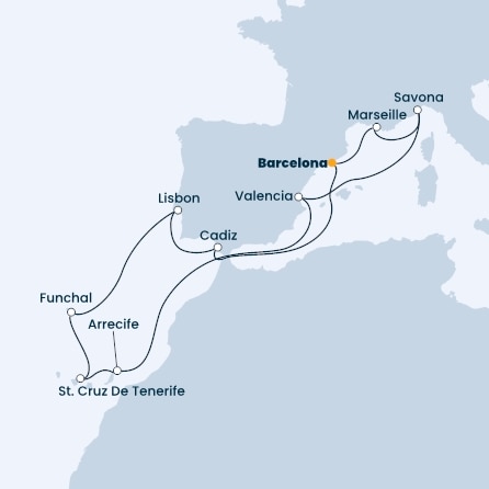 Spain, France, Italy, Canary Islands, Madeira , Portugal
