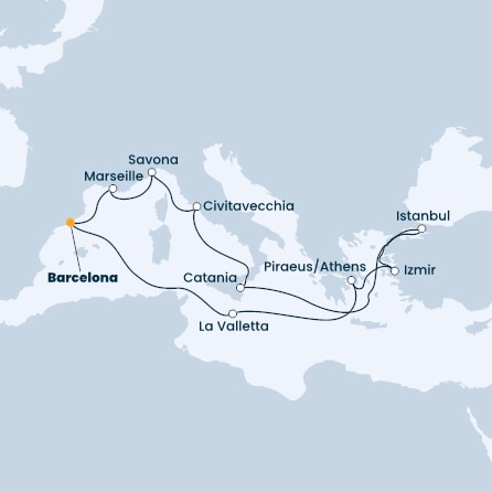 Spain, France, Italy, Turkey, Greece, Malta