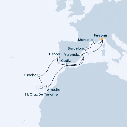 Italy, Spain, Canary Islands, Madeira , Portugal, France