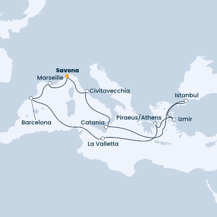 Italy, Turkey, Greece, Malta, Spain, France