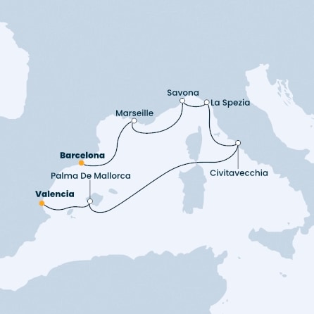 Spain, France, Italy, Balearic Islands