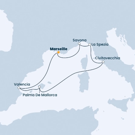 France, Italy, Balearic Islands, Spain