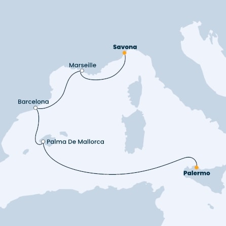 Italy, France, Spain, Balearic Islands