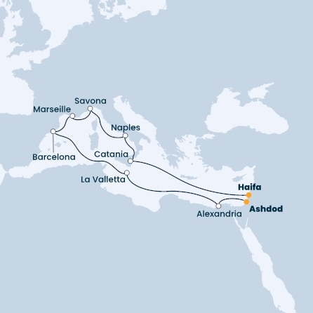 Egypt, Malta, Spain, France, Italy