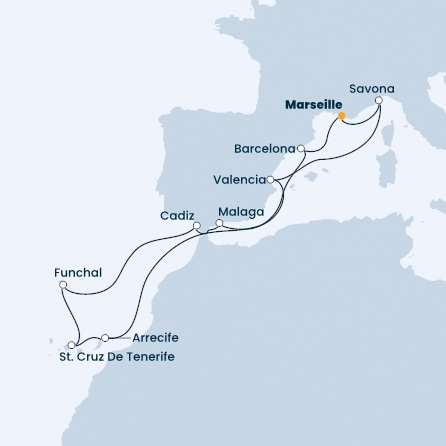 France, Italy, Spain, Canary Islands, Madeira 