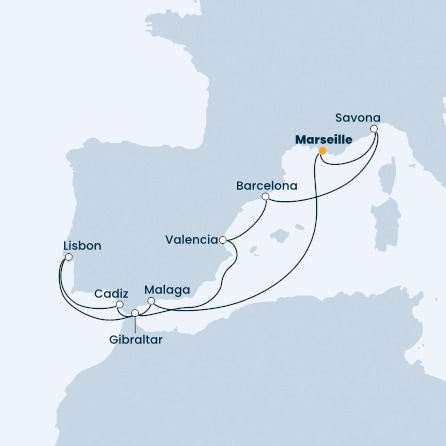 France, Spain, Portugal, Gibraltar, Italy