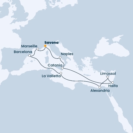 Italy, Cyprus, Egypt, Malta, Spain, France
