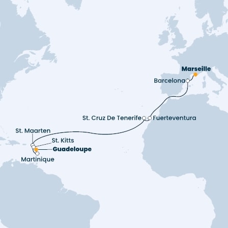 France, Spain, Canary Islands, Antilles