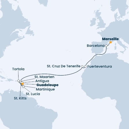 France, Spain, Canary Islands, Antilles, Virgin Islands