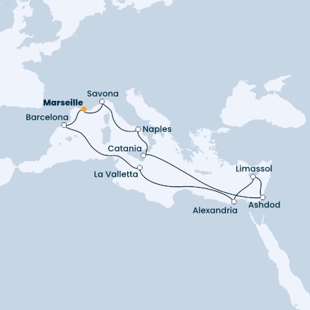 France, Italy, Cyprus, Egypt, Malta, Spain