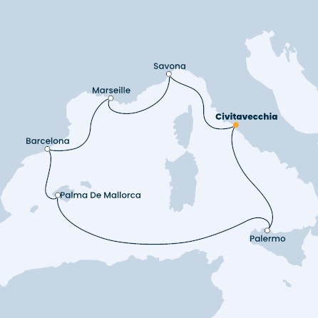 Italy, France, Spain, Balearic Islands
