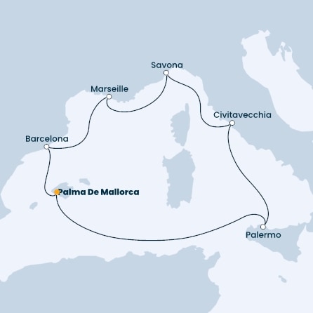 Balearic Islands, Italy, France, Spain