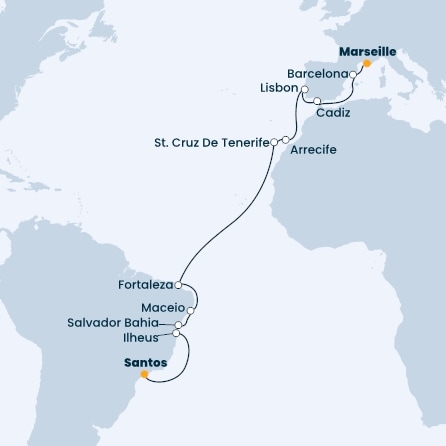 France, Spain, Portugal, Canary Islands, Brazil