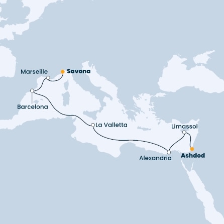 Cyprus, Egypt, Malta, Spain, France, Italy