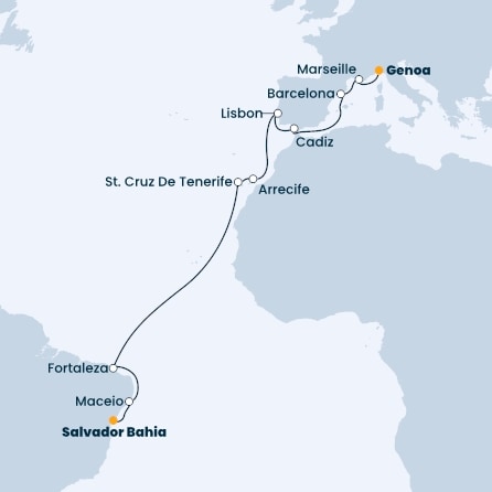 Italy, France, Spain, Portugal, Canary Islands, Brazil
