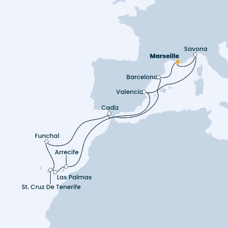 France, Italy, Spain, Canary Islands, Madeira 