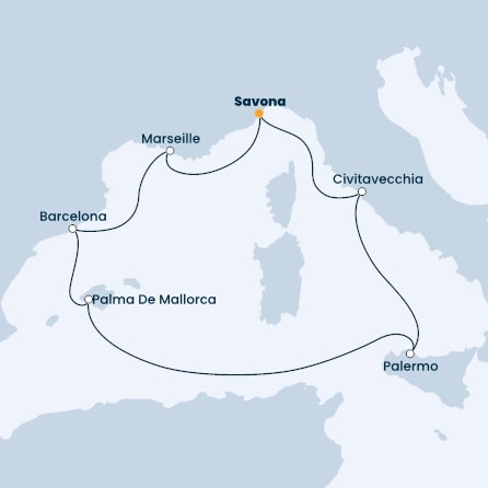 Italy, France, Spain, Balearic Islands