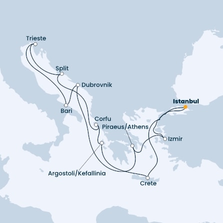 Turkey, Greece, Croatia, Italy