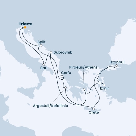 Italy, Croatia, Greece, Turkey
