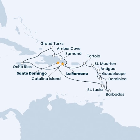 Antilles, Dominica, Virgin Islands, Dominican Republic, Jamaica, Turks Islands