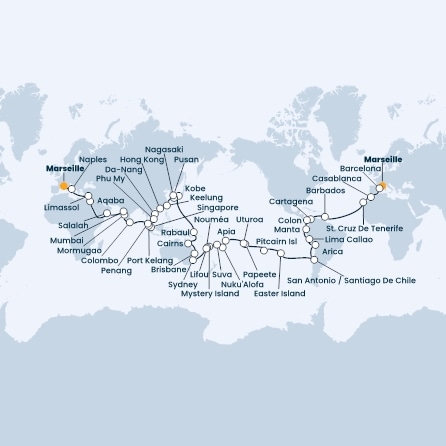 France, Spain, Morocco, Canary Islands, Antilles, Colombia, Costa Rica, Panama, Chile, Polynesia, Tonga, Fiji, Australia, Japan, India