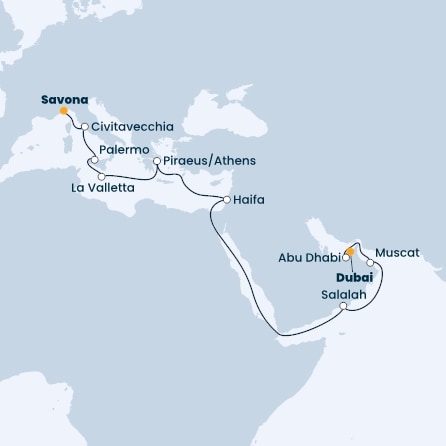 United Arab Emirates, Oman, Greece, Malta, Italy