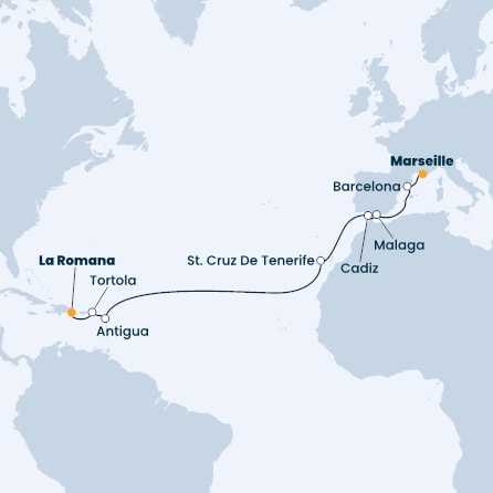 Dominican Republic, Virgin Islands, Antilles, Canary Islands, Spain, France