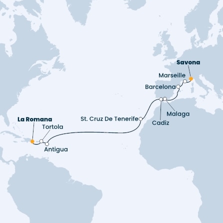 Dominican Republic, Virgin Islands, Antilles, Canary Islands, Spain, France, Italy