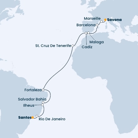 Brazil, Canary Islands, Spain, France, Italy