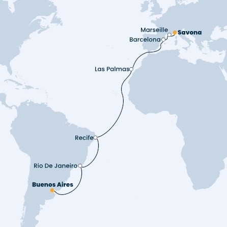 Argentina, Brazil, Canary Islands, Spain, France, Italy
