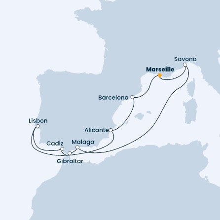 France, Italy, Spain, Gibraltar, Portugal