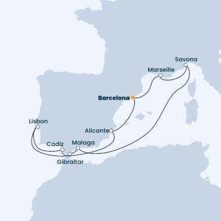 Spain, France, Italy, Gibraltar, Portugal