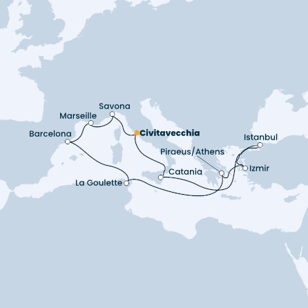 Italy, Turkey, Greece, Spain, France