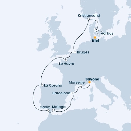 Italy, France, Spain, Belgium, Norway, Denmark, Germany
