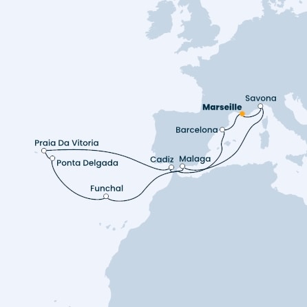 France, Italy, Spain, Madeira , The Azores