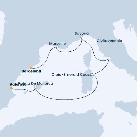 Spain, France, Italy, Balearic Islands