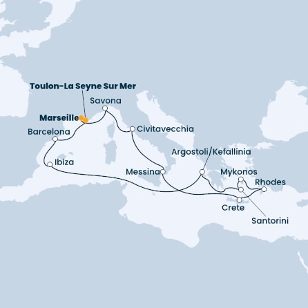 France, Italy, Greece, Balearic Islands, Spain