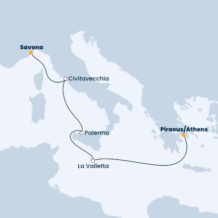 Italy, Malta, Greece