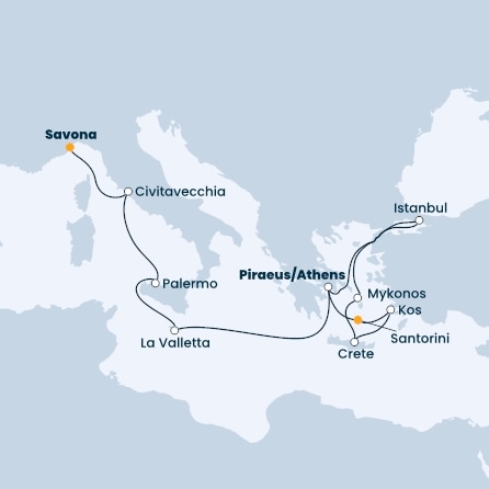 Italy, Malta, Greece, Turkey