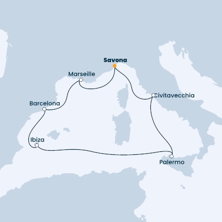 Italy, France, Spain, Balearic Islands