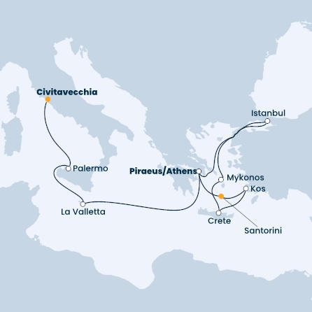 Italy, Malta, Greece, Turkey